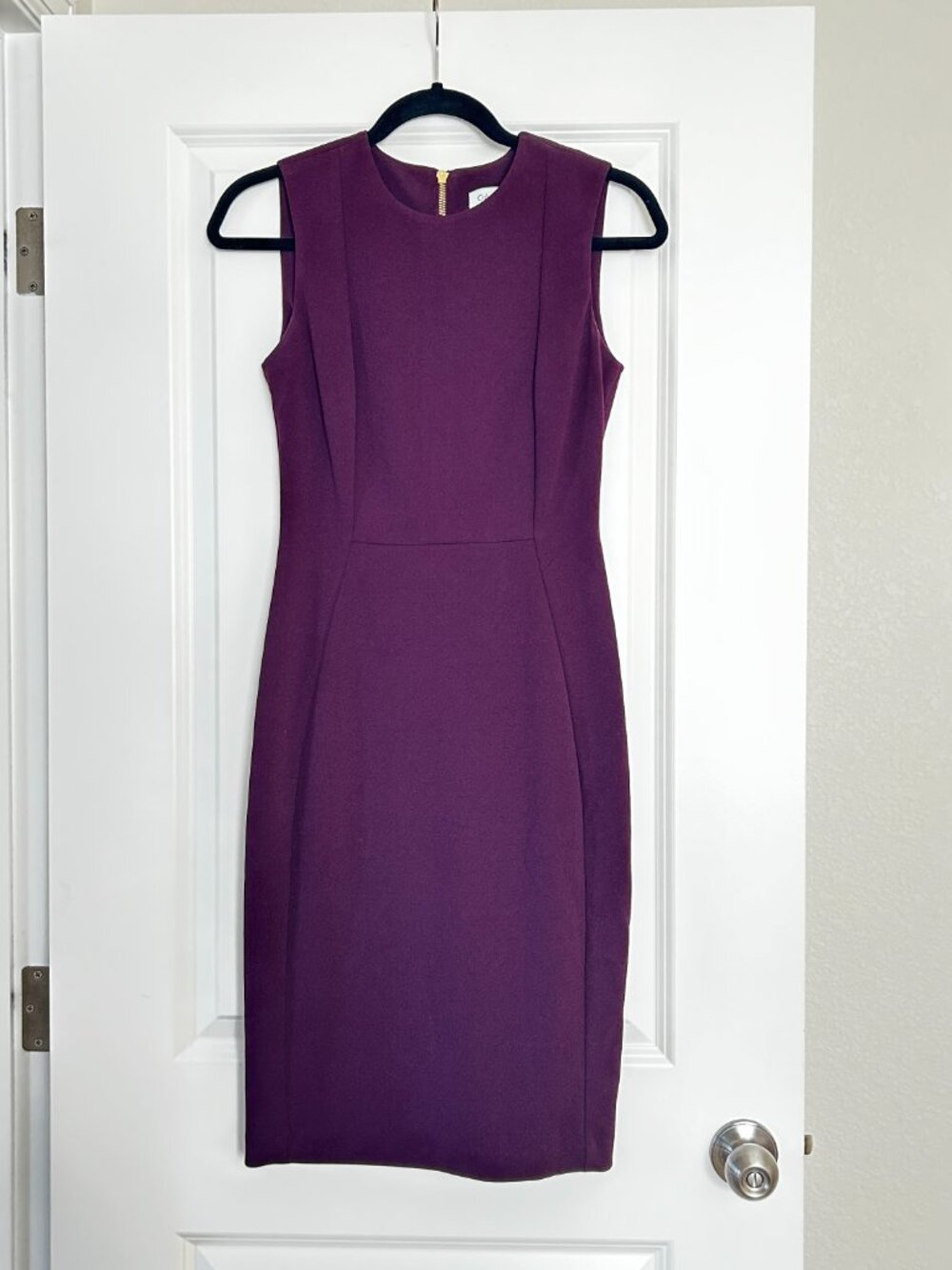 Calvin Klein Pencil Dress Size 2 Color Plum